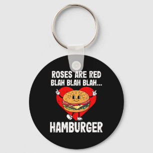 Roses Are Red Blah Funny Valentine Day Hamburger L Key Ring