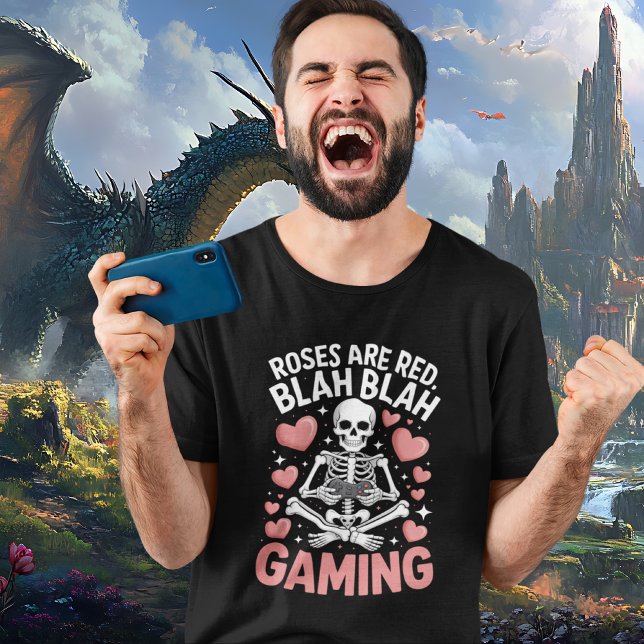 Roses Are Red Blah Gaming Anti Valentines Day T-Shirt (Creator Uploaded)
