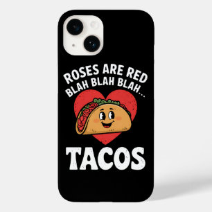 Roses Are Red Blah Tacos Funny Valentine Day Case-Mate iPhone 14 Case