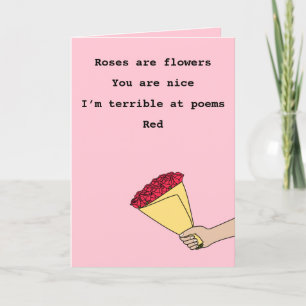 Roses are red funny poem Valentine’s Day Holiday Card