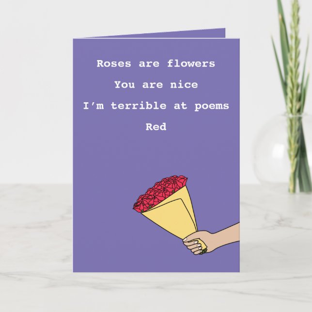 Roses are red funny poem Valentine’s Day  Holiday  Card (Front)