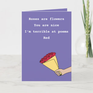 Roses are red funny poem Valentine’s Day Holiday Card