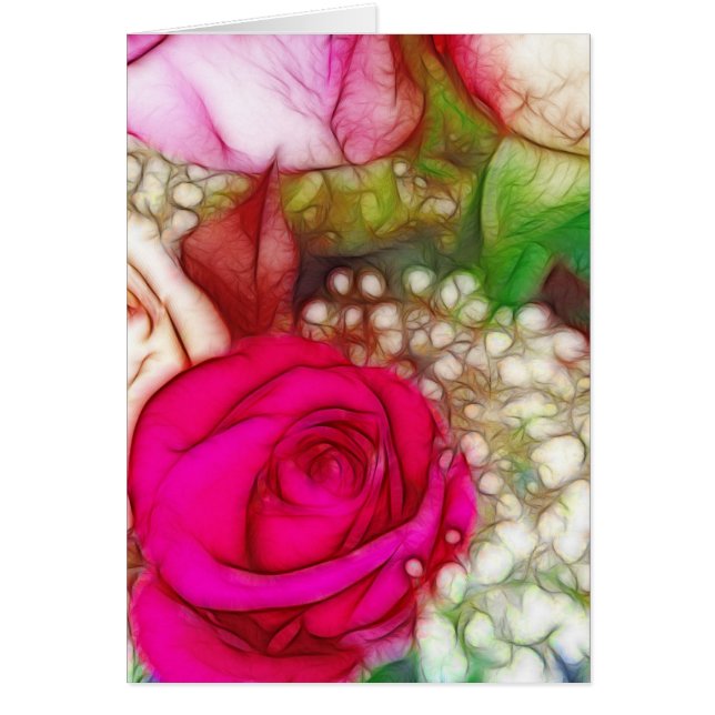 Roses Are Red Pink Fuschia Artistic & Unique (Front)