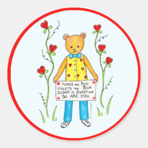 Roses are Red, Violets are Blue Classic Round Sticker