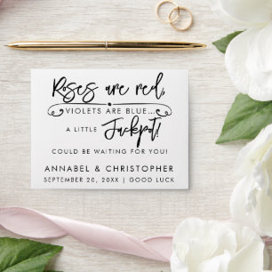 Roses are red wedding favor lotto ticket lottery  envelope