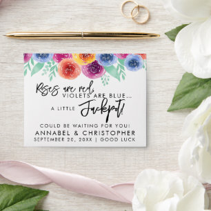 Roses are red wedding favor lotto ticket lottery  envelope