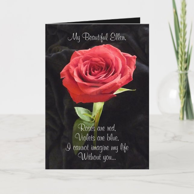 Roses are Red Will You Marry Personalised Proposal Card (Front)