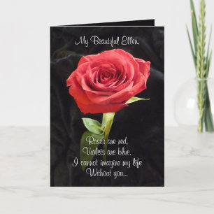 Roses are Red Will You Marry Personalised Proposal Card