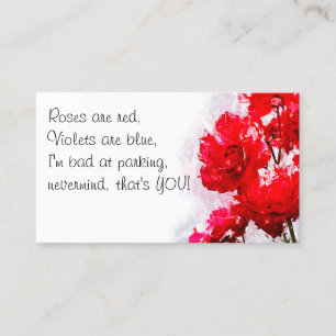 Roses Are Red - Your Bad at Parking Business Card