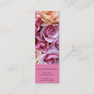 Roses arranged bookmark mini business card