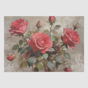 Roses Art Oil Painting Decoupage Tissue Paper
