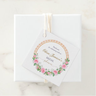Roses & Baby’s Breath Bridal Wreath Thank you Favour Tags