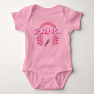 Roses Baby Streamer Mic and Headphones Bodysuit