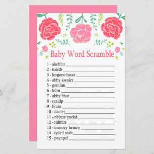 Roses Baby word scramble game