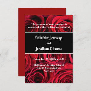 Roses Background - 3x5 Wedding Invitation