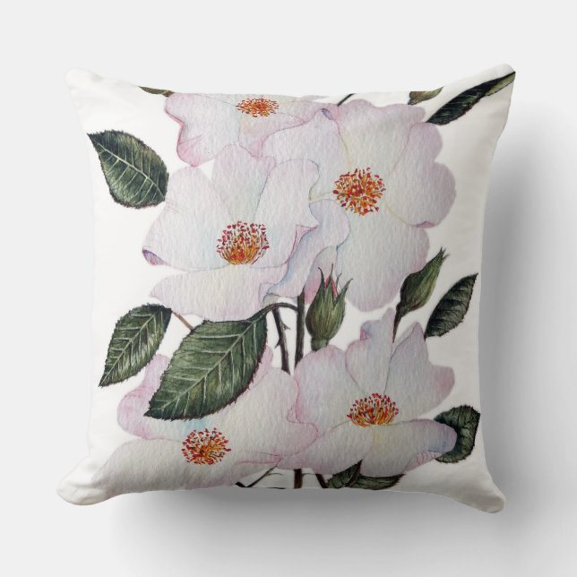 Roses 'Ballerina' Floral Art Cushion (Front)