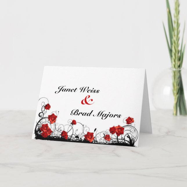 Roses Bi-Fold Wedding Invitation (Front)