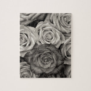 ROSES Black and White Photo Jigsaw Puzzle