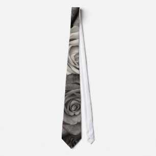 ROSES, Black and White Photo Tie