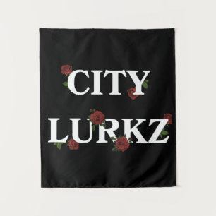 Roses Black Tapestry