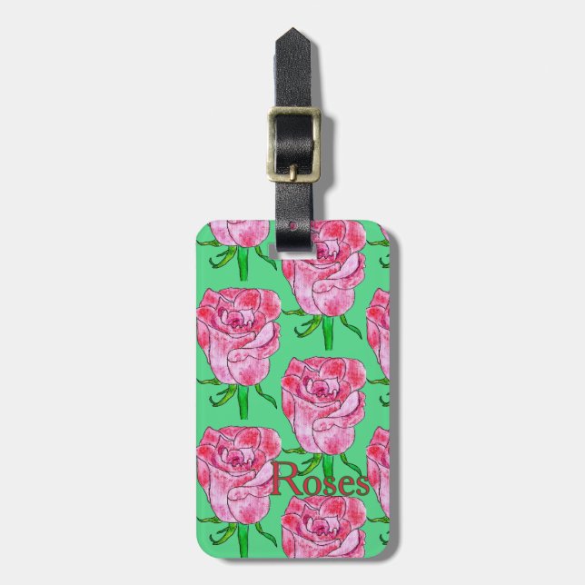 Roses Blank Luggage Tag (Front Vertical)