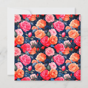 Roses Blooming Flowers Pattern-80037  Invitation