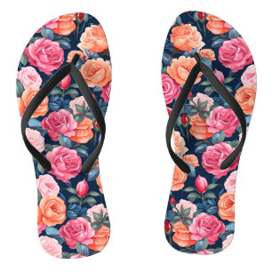 Roses Blooming Flowers Pattern-80037 Jandals