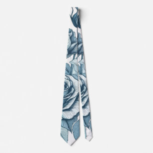 Roses Blue Tie