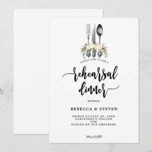 roses botanical rehearsal dinner invitation