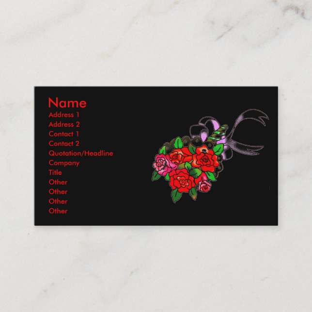 Roses Bouquet Business Card (Front)
