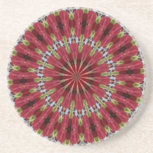 Roses Bouquet Kaleidoscope Under Glass 1 Coaster
