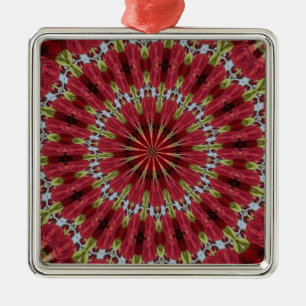 Roses Bouquet Kaleidoscope Under Glass 1 Metal Tree Decoration