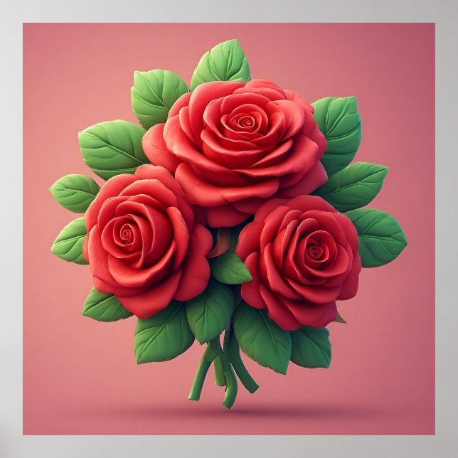 Roses Bouquet Poster (Front)
