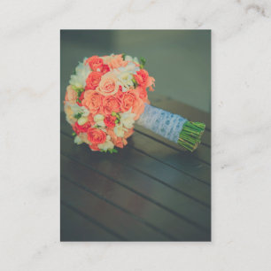 Roses bridal bouquet business card