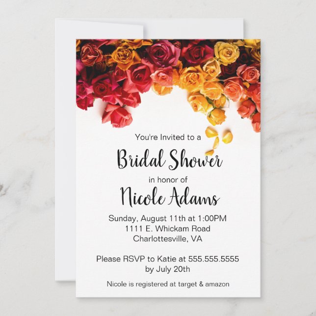 Roses - Bridal Shower Invitation (Front)