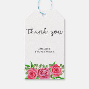 Roses bridal shower thank you tag