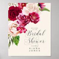 Roses Burgundy/Cream Wedding Bridal Shower ID584