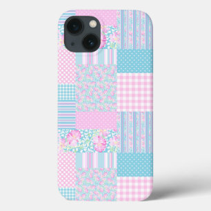 Roses Butterflies Faux Patchwork iPhone 6 Case
