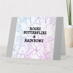 Roses Butterflies & Rainbows Vivid Card