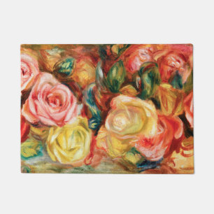 Roses by Pierre Auguste Renoir Doormat