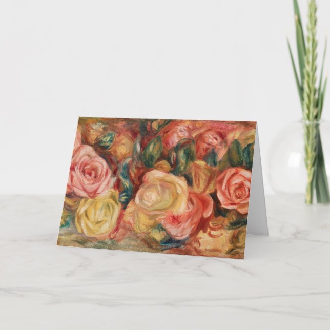 Roses by Renoir Impressionist Painting Card (Front)