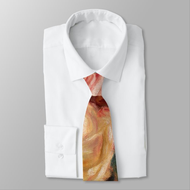 Roses by Renoir Impressionist Painting Neck Tie (Tied)