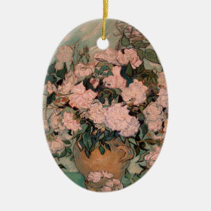 Roses by Vincent van Gogh Ceramic Tree Decoration