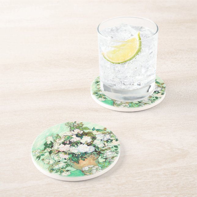 Roses by Vincent van Gogh Coaster (Side)