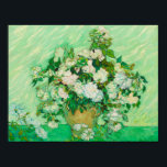 Roses by Vincent van Gogh Poster Print<br><div class="desc">Roses painted by Dutch painter Vincent van Gogh in 1890 is a classic masterpiece.  Enjoy his unique style of painting with this still life of a vase of white roses painted beautifully in shades of white and green.</div>