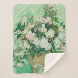 Roses by Vincent Van Gogh Sherpa Blanket<br><div class="desc">Vincent Van Gogh - a celebration of the Masters of Art</div>