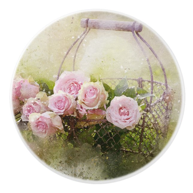 Roses Ceramic Knob (Front)