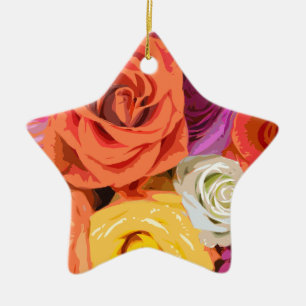Roses Ceramic Tree Decoration
