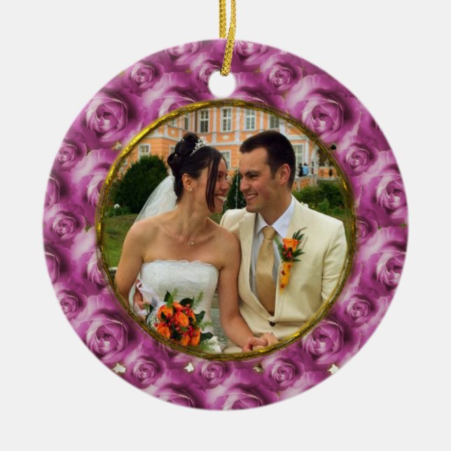 Roses Ceramic Tree Decoration (Front)