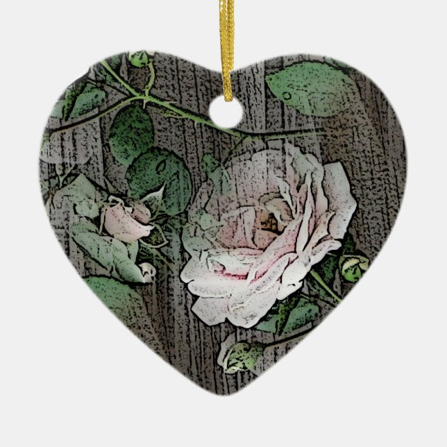 Roses Ceramic Tree Decoration (Front)